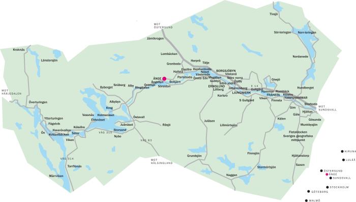 Översiktskarta över Ånge kommun