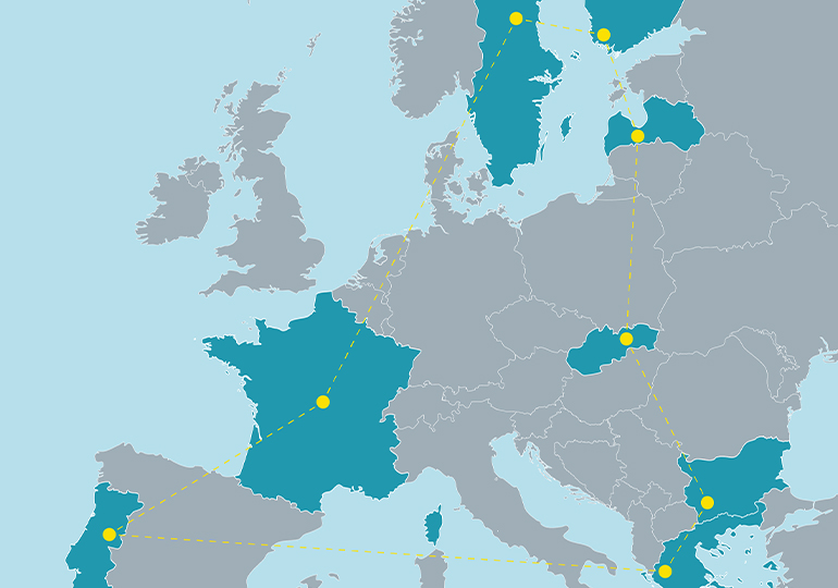 Grafik visar centrala Europa. 
