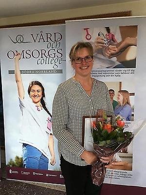 Susanne Hjelm, årets handledare inom vård- och omsorgscollege i Ånge kommun.