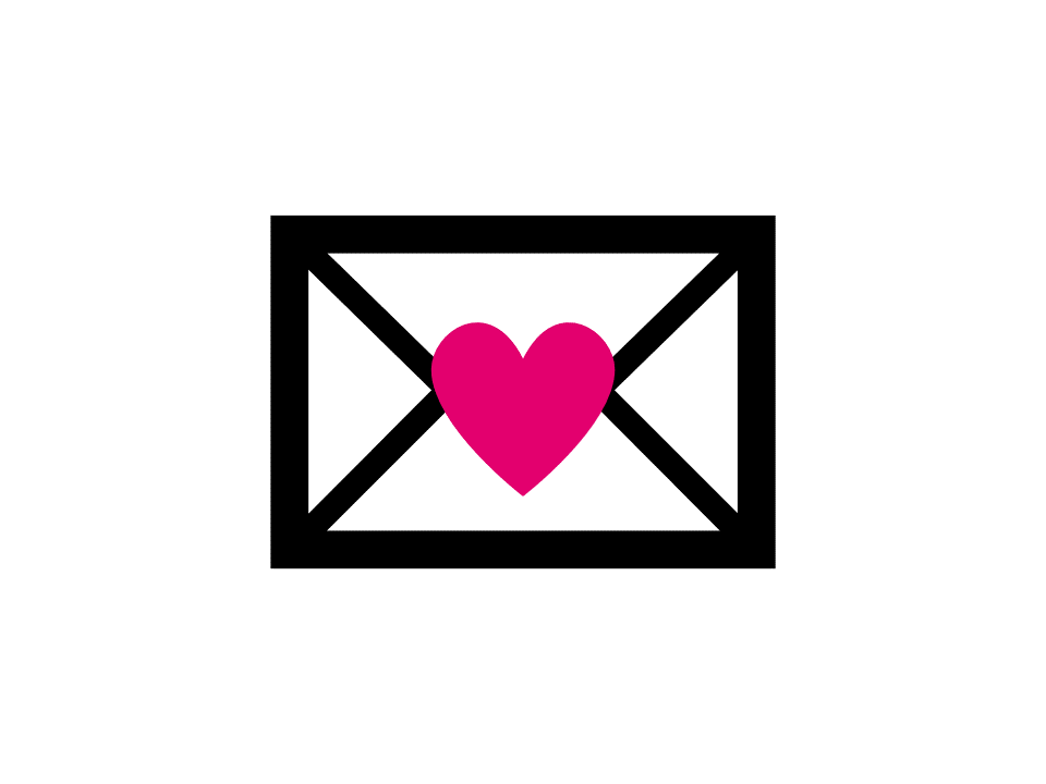 Bilden föreställer en ikon av ett kärleksbrev.